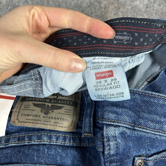 Wrangler Jeans Five Star 38X29 Medium Wash Denim Premium Regular Fit Stretch - Picture 13 of 13